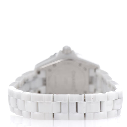 Chanel Stainless Steel Ceramic Diamond Mother of Pearl 33mm J12 Quartz Watch White 4 of 6