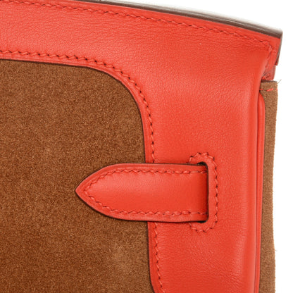 Hermes Veau Doblis Swift Grizzly Birkin 35 Chamois Capucine 9 of 29