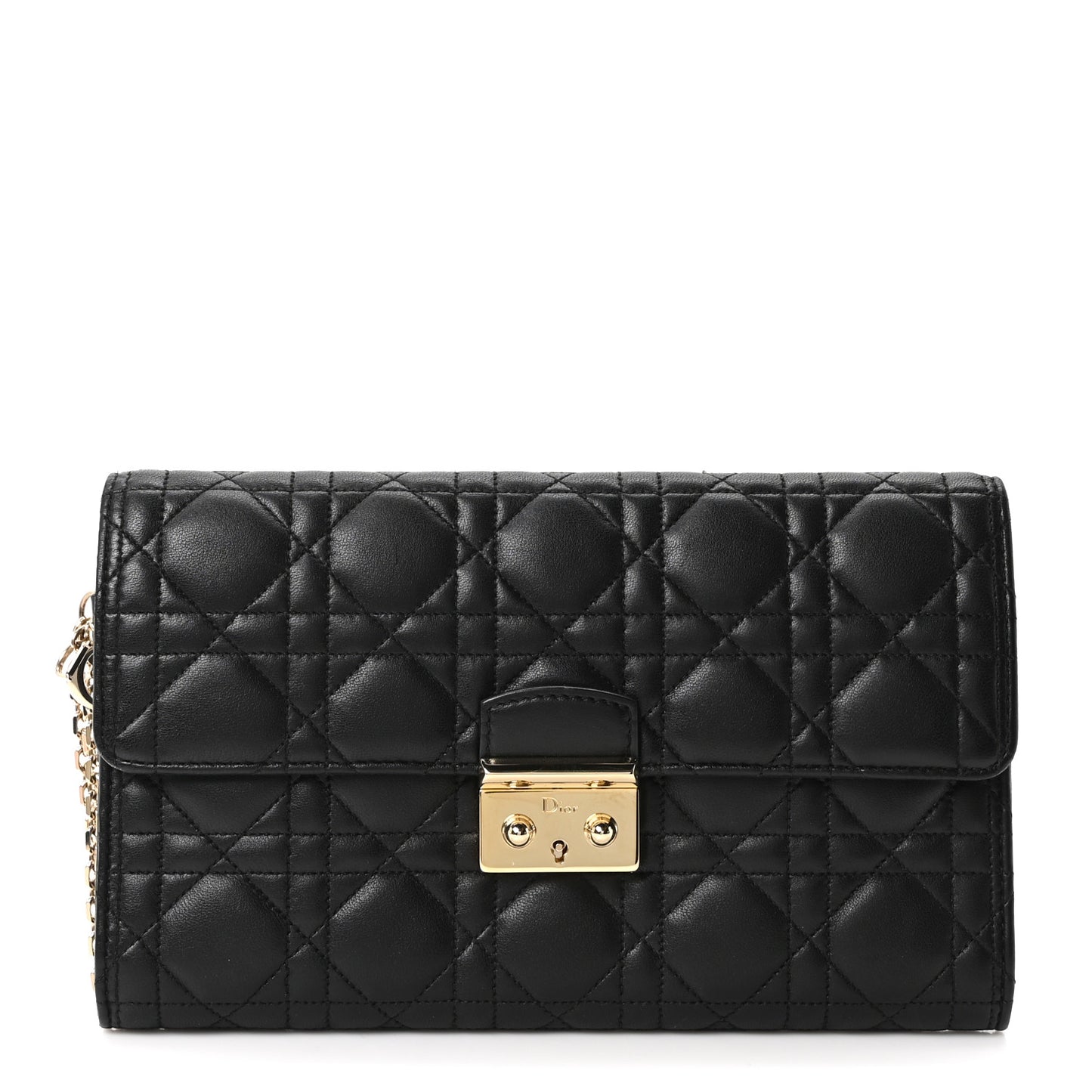 Lambskin Cannage Miss Dior Clutch Black