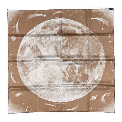 Hermes Silk Clair De Lune Double Face Scarf 90 Marine White Beige 2 of 6
