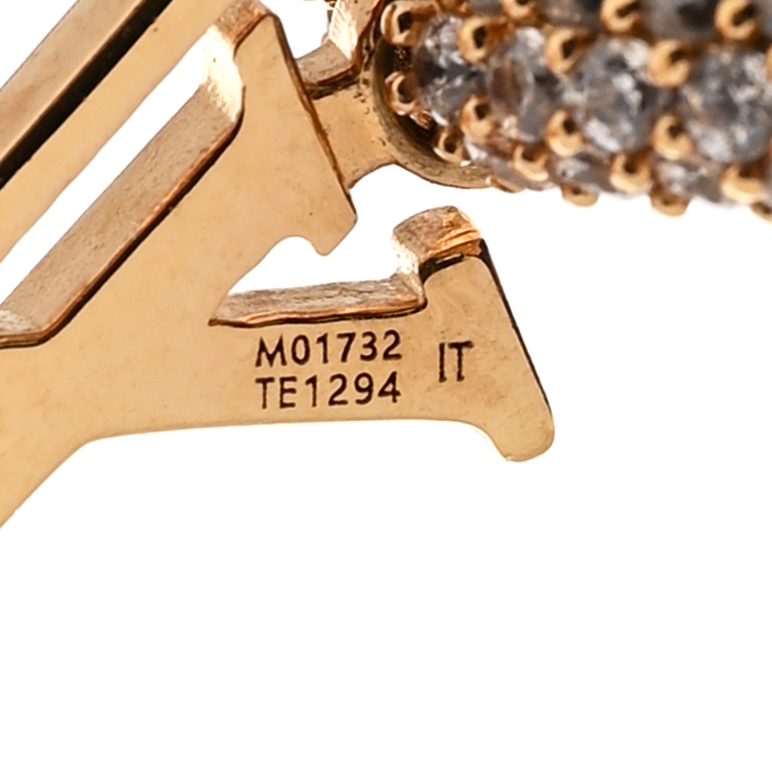 Louis Vuitton Metal Crystal LV Iconic Hoop Earrings Gold 4 of 6