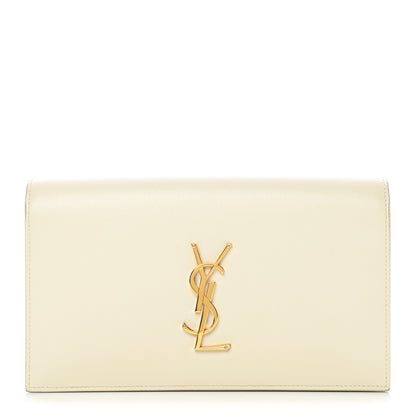 Saint Laurent Grain De Poudre Classic Monogram Kate Clutch Porcellana 1 of 9
