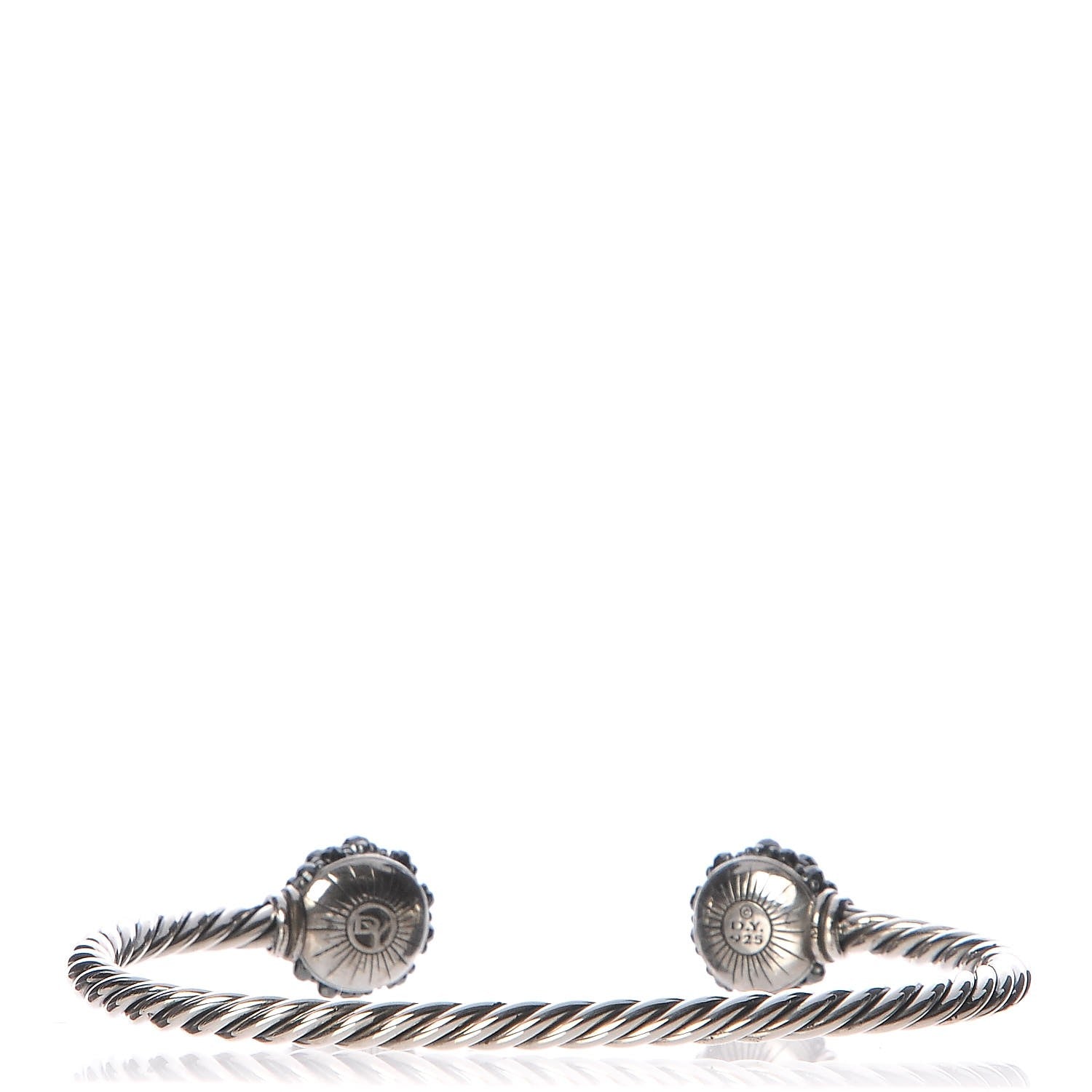 David Yurman Sterling Silver Hematite Osetra Cuff Bracelet 3 of 6