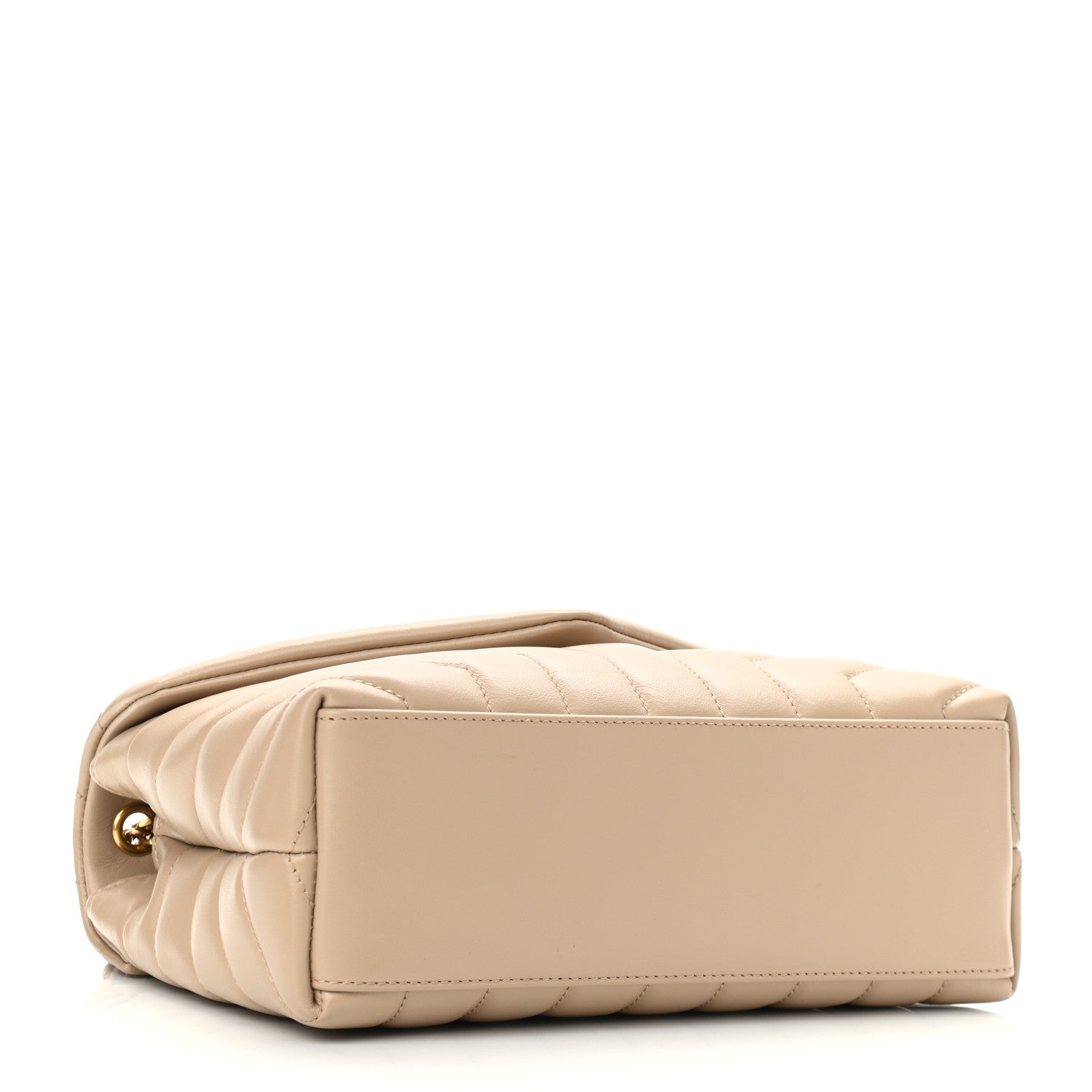Saint Laurent Calfskin Y Quilted Monogram Small Loulou Chain Satchel Dark Beige 3 of 9