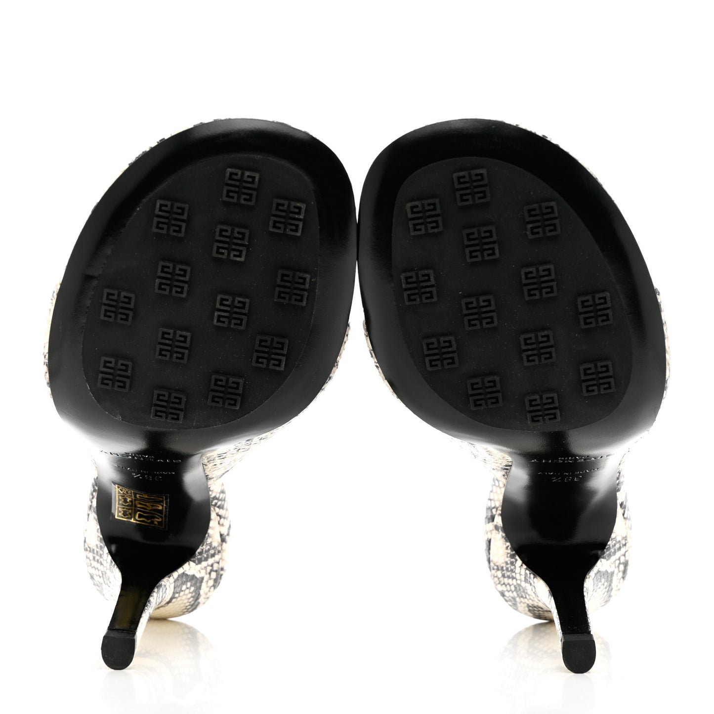 Snakeskin Embossed Look Book Thong Mules 38.5 Stone Grey