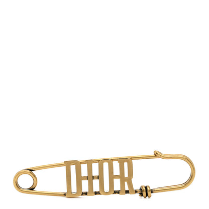Christian Dior Logo Brooch Gold 1 of 3