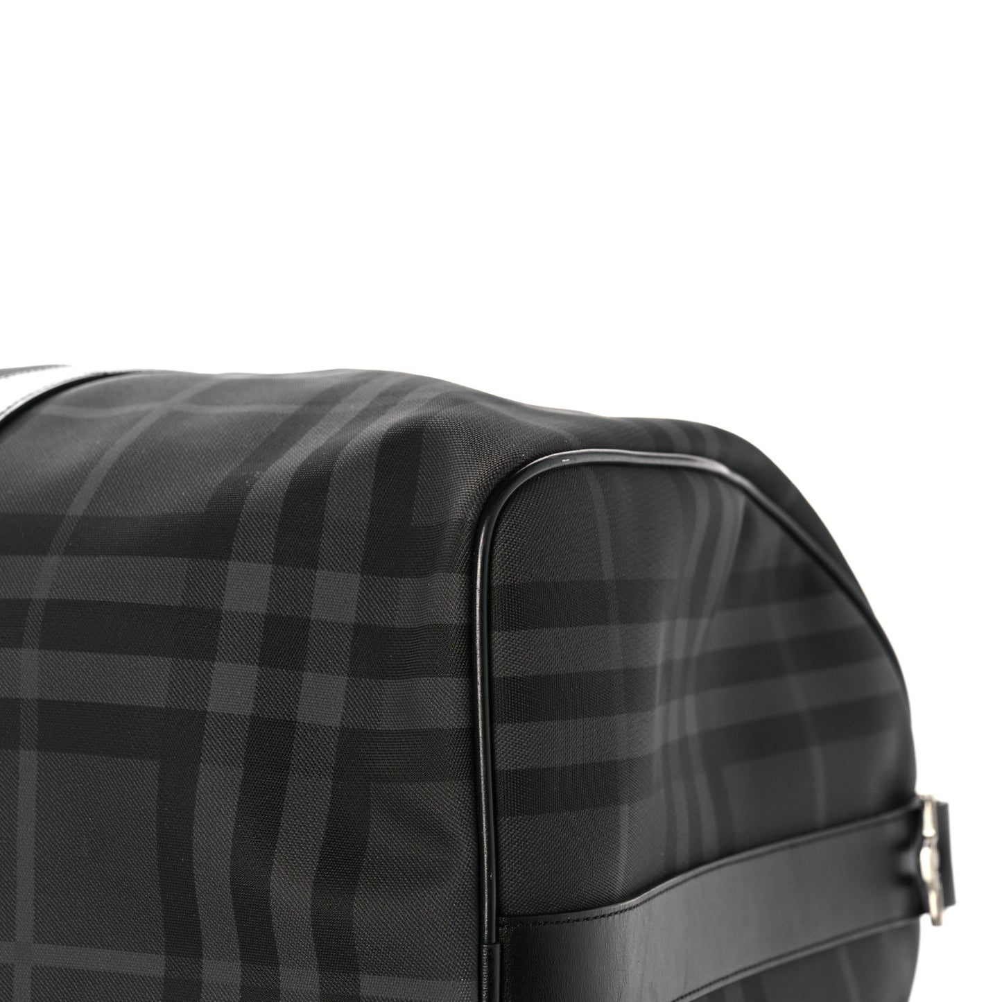 Nylon Smoked Check Duffle Bag Black