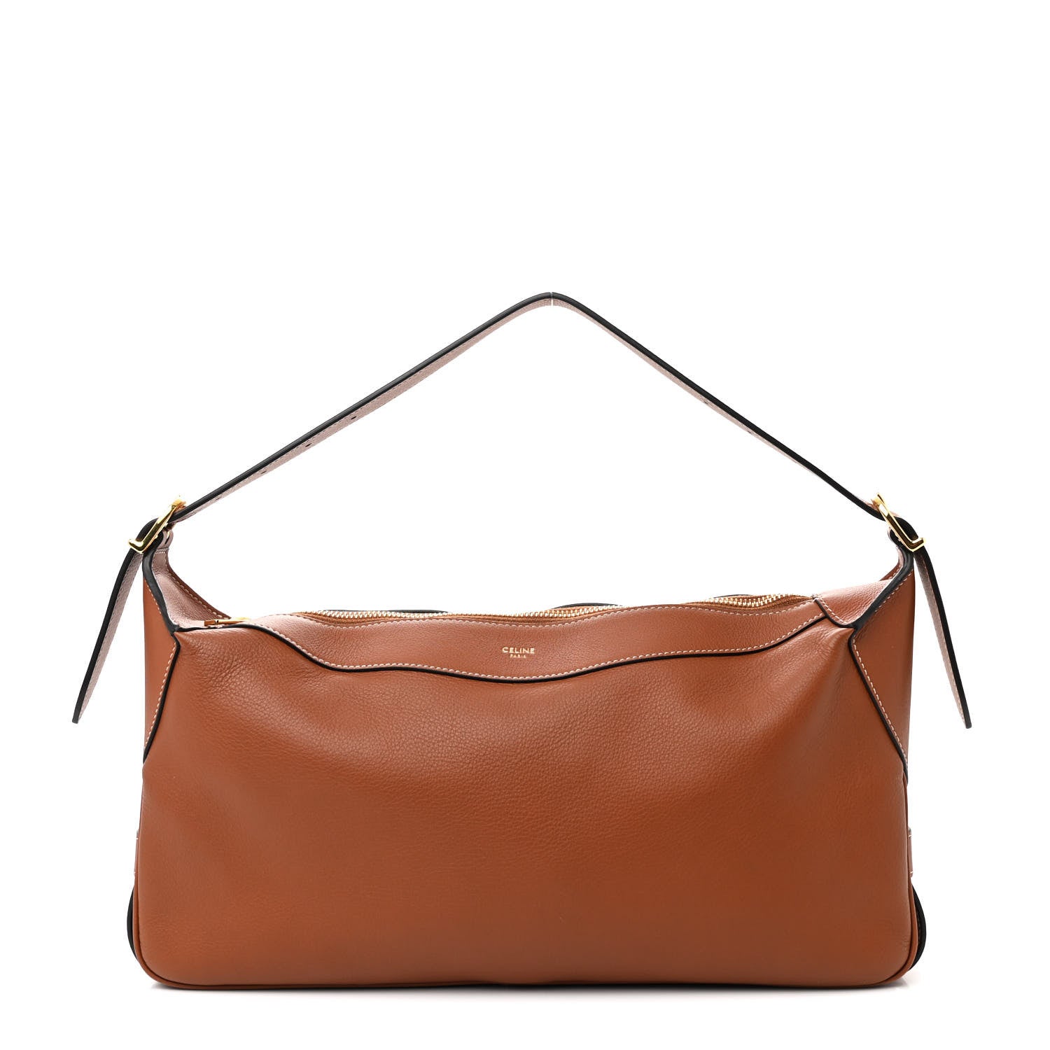Celine Supple Calfskin Medium Romy Shoulder Bag Tan 1 of 11