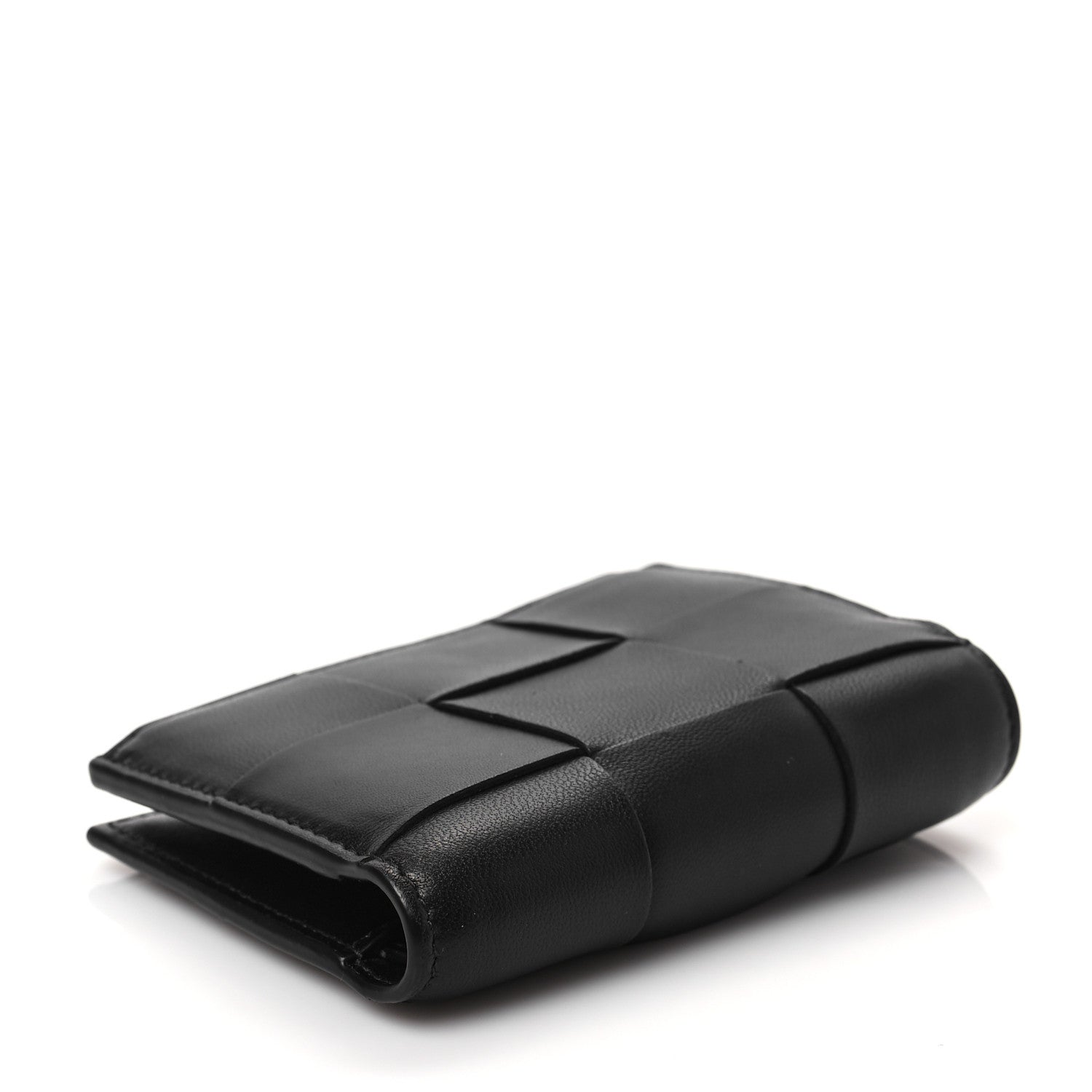 Bottega Veneta Nappa Maxi Intrecciato Small Bi-Fold Zip Wallet Black 4 of 7