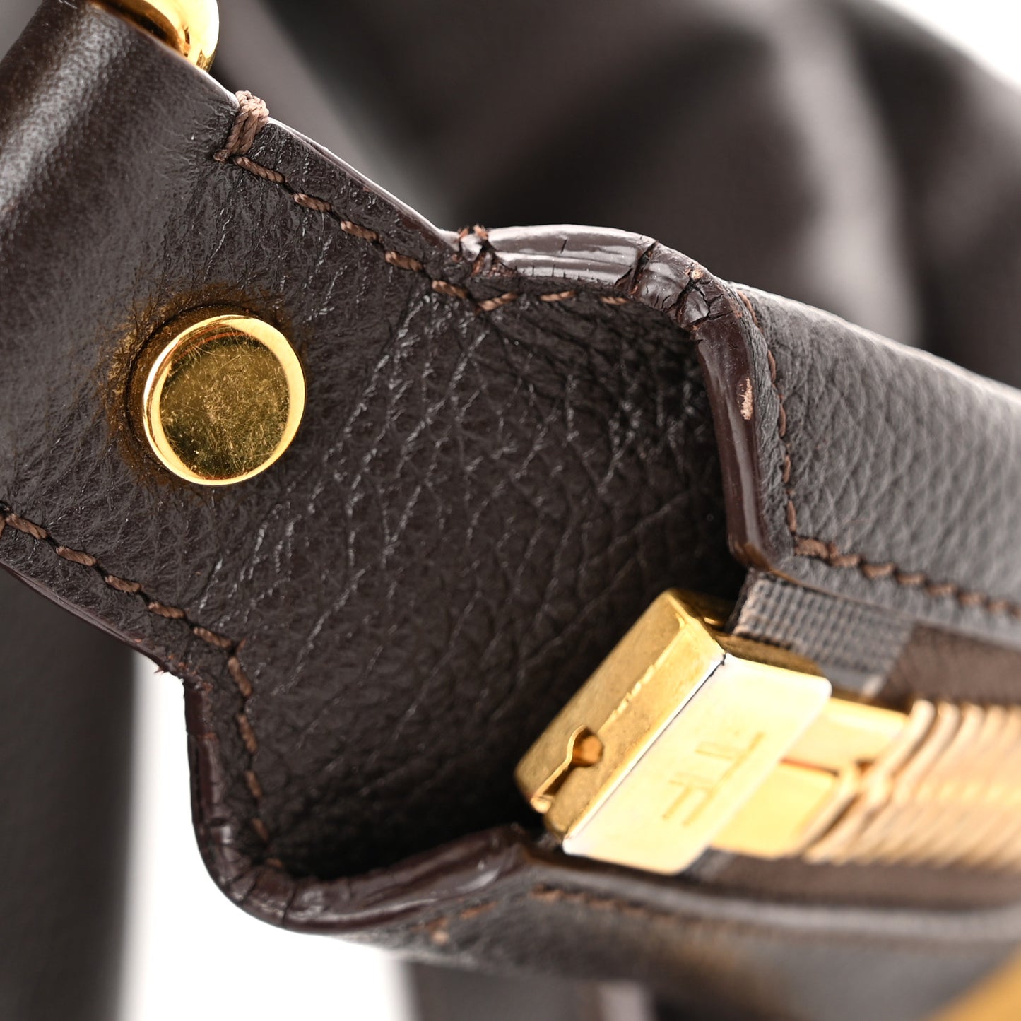 Grained Calfskin Medium Jennifer Crossbody Bag Brown