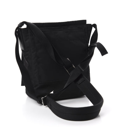 Prada Tessuto Nylon Saffiano Racing Logo Flat Messenger Bag Black 3 of 10