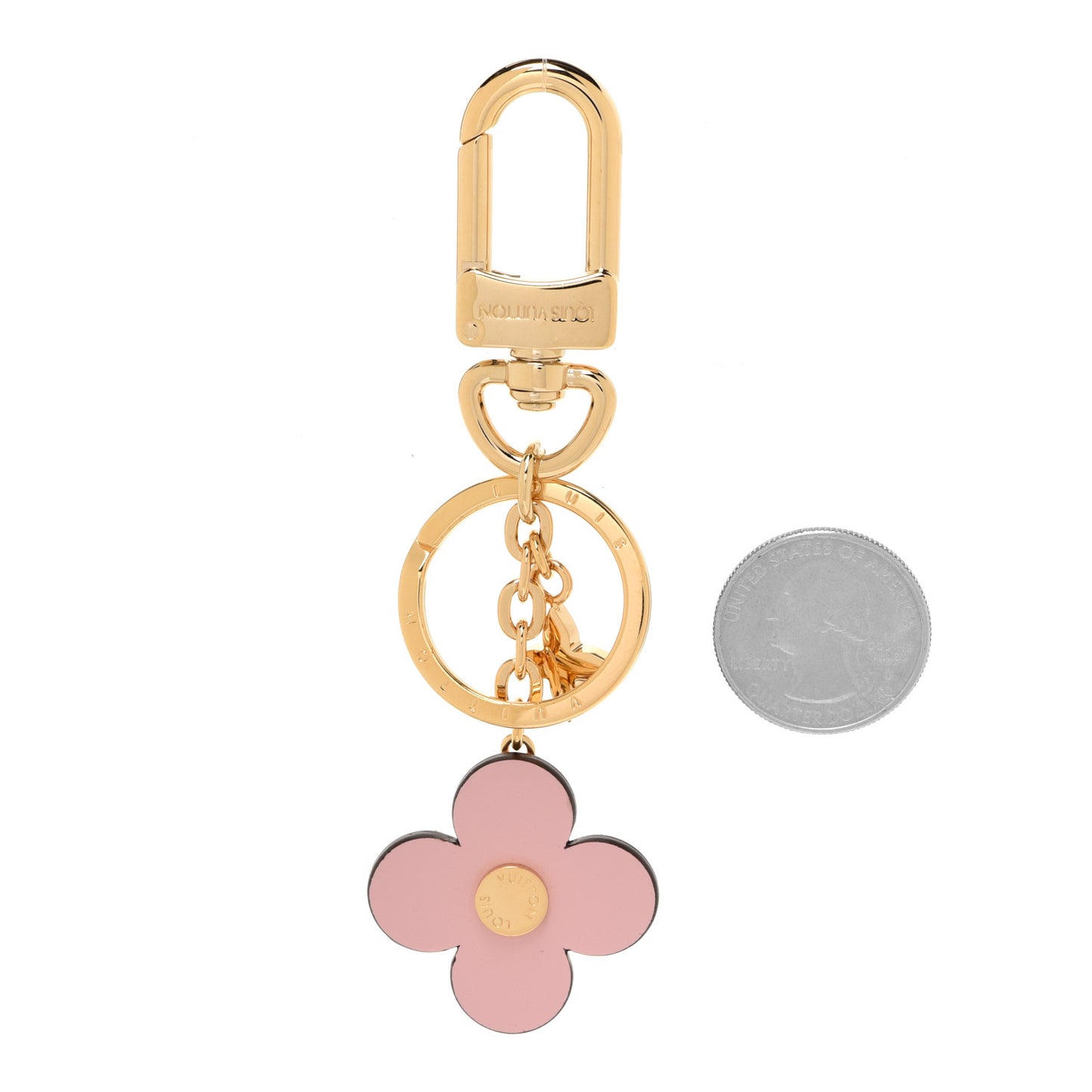 Monogram Blooming Flowers BB Bag Charm Key Holder Pink