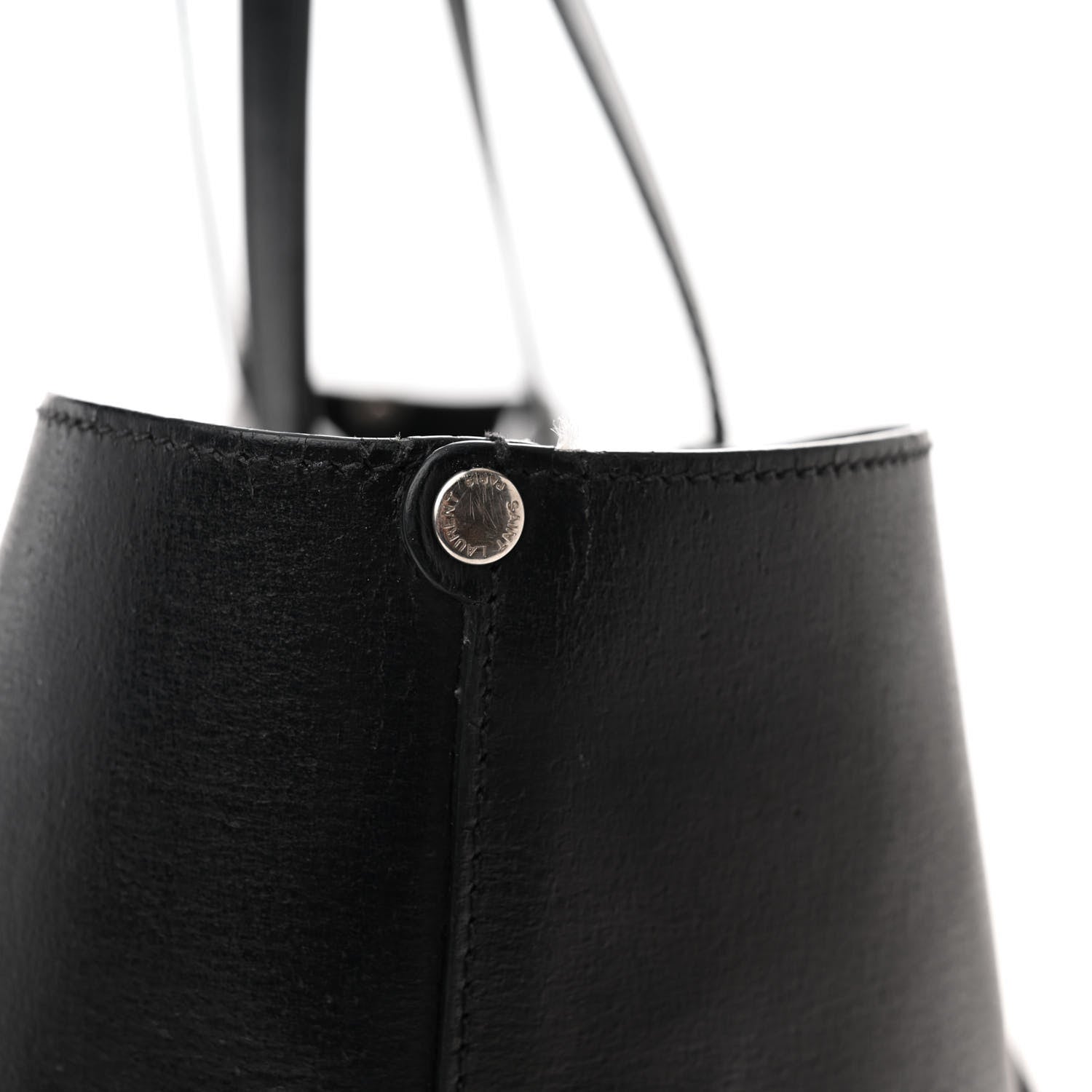 Saint Laurent Vintage Calfskin Perforated East West Shopping Tote Black 14 of 21