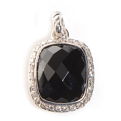 David Yurman Sterling Silver Diamond Black Onyx Noblesse Enhancer Pendant 1 of 3