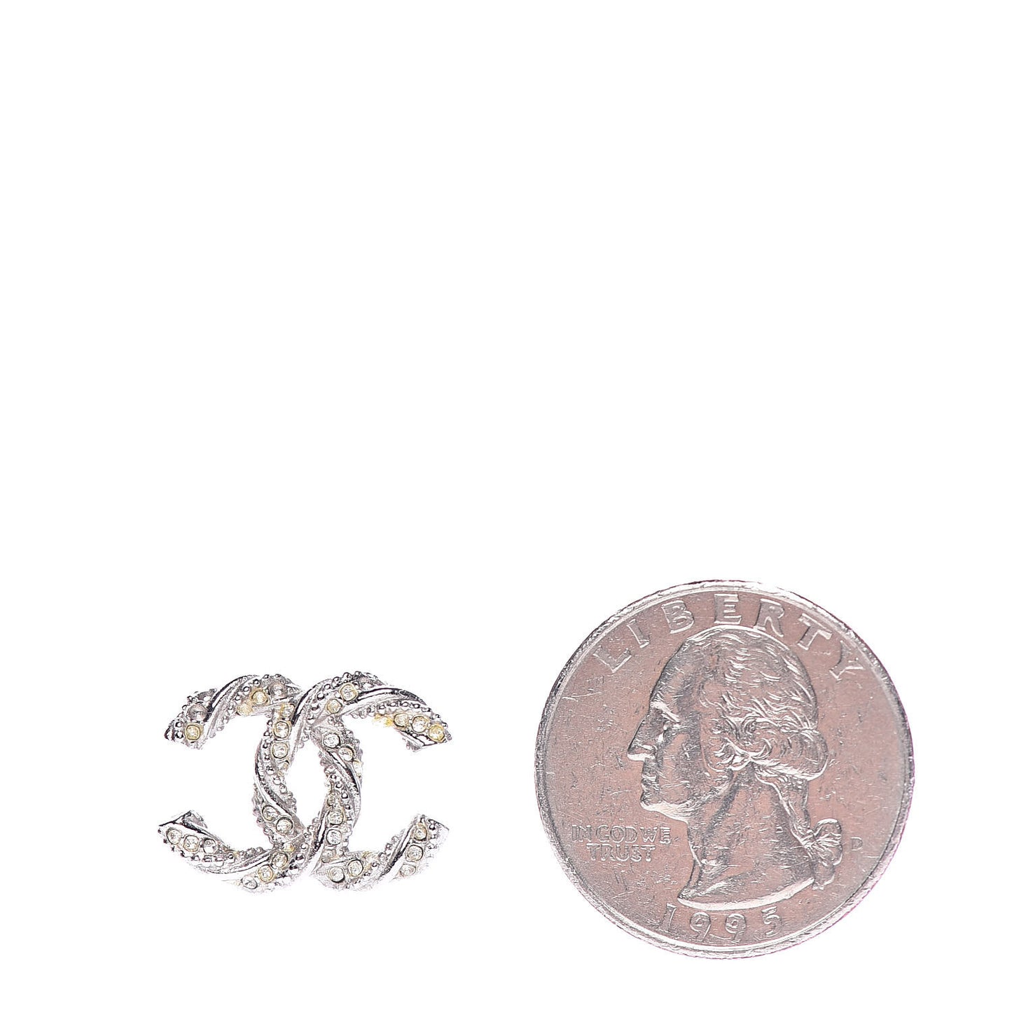 Crystal CC Twisted Earrings Silver