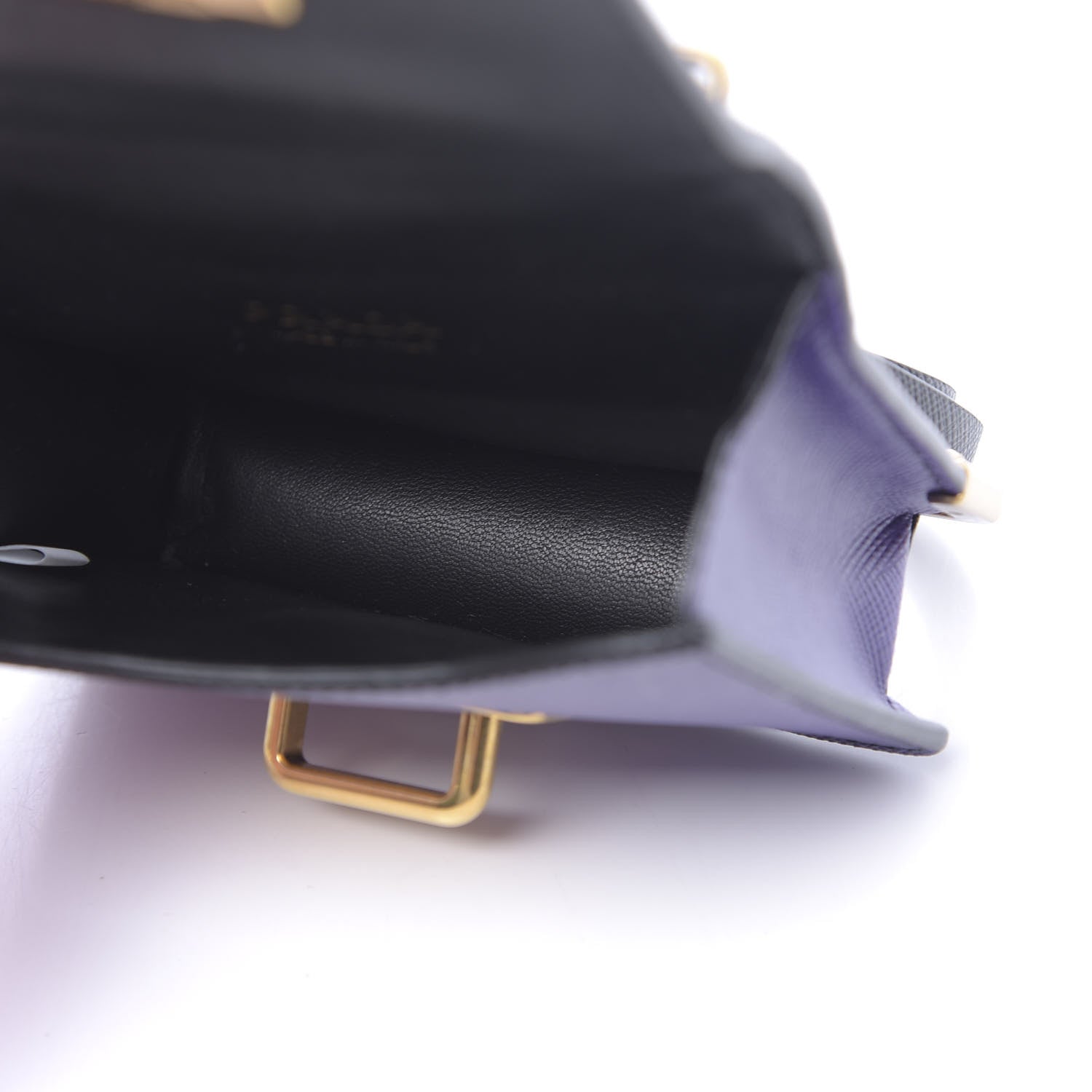 Prada Saffiano Astrology Mini Cahier Bag Viola Black 6 of 10