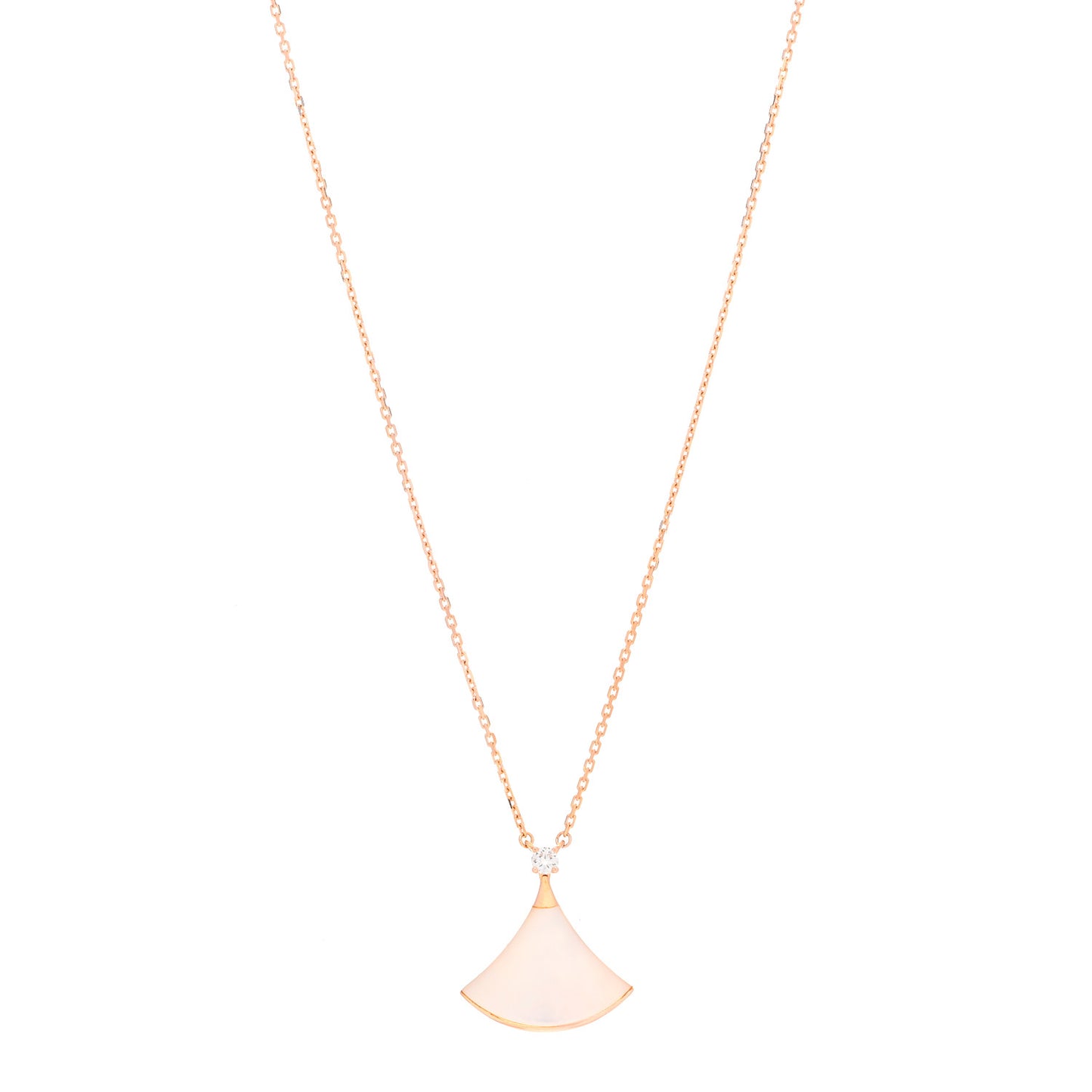 18K Rose Gold Diamond Mother of Pearl Divas' Dream Pendant Necklace
