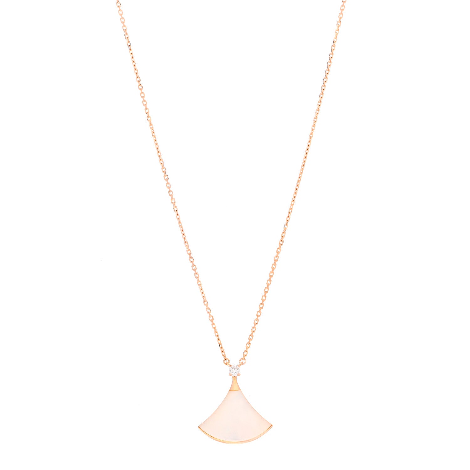 Bulgari 18K Rose Gold Diamond Mother of Pearl Divas' Dream Pendant Necklace 1 of 6