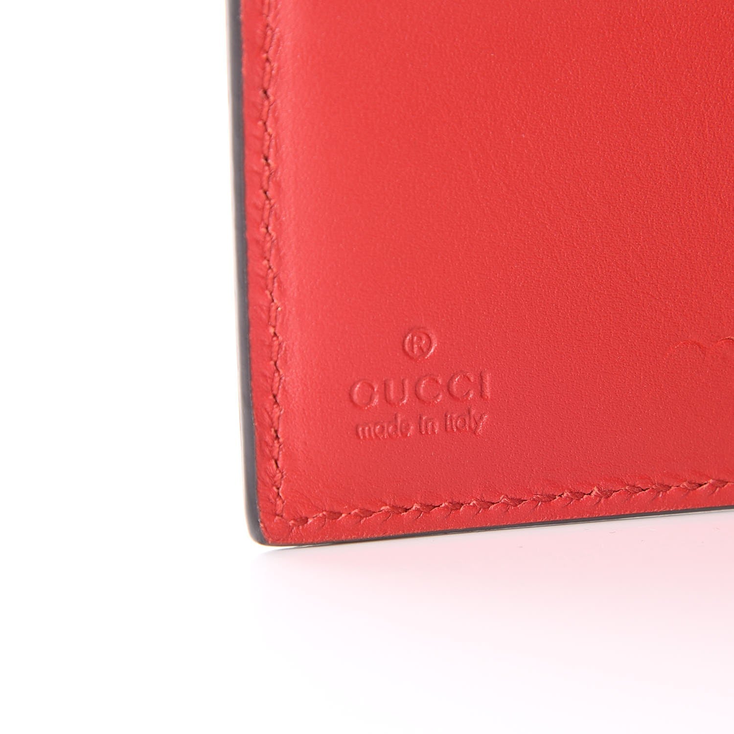 Gucci GG Supreme Monogram Pearl Studded French Wallet Beige Hibiscus Red 5 of 8