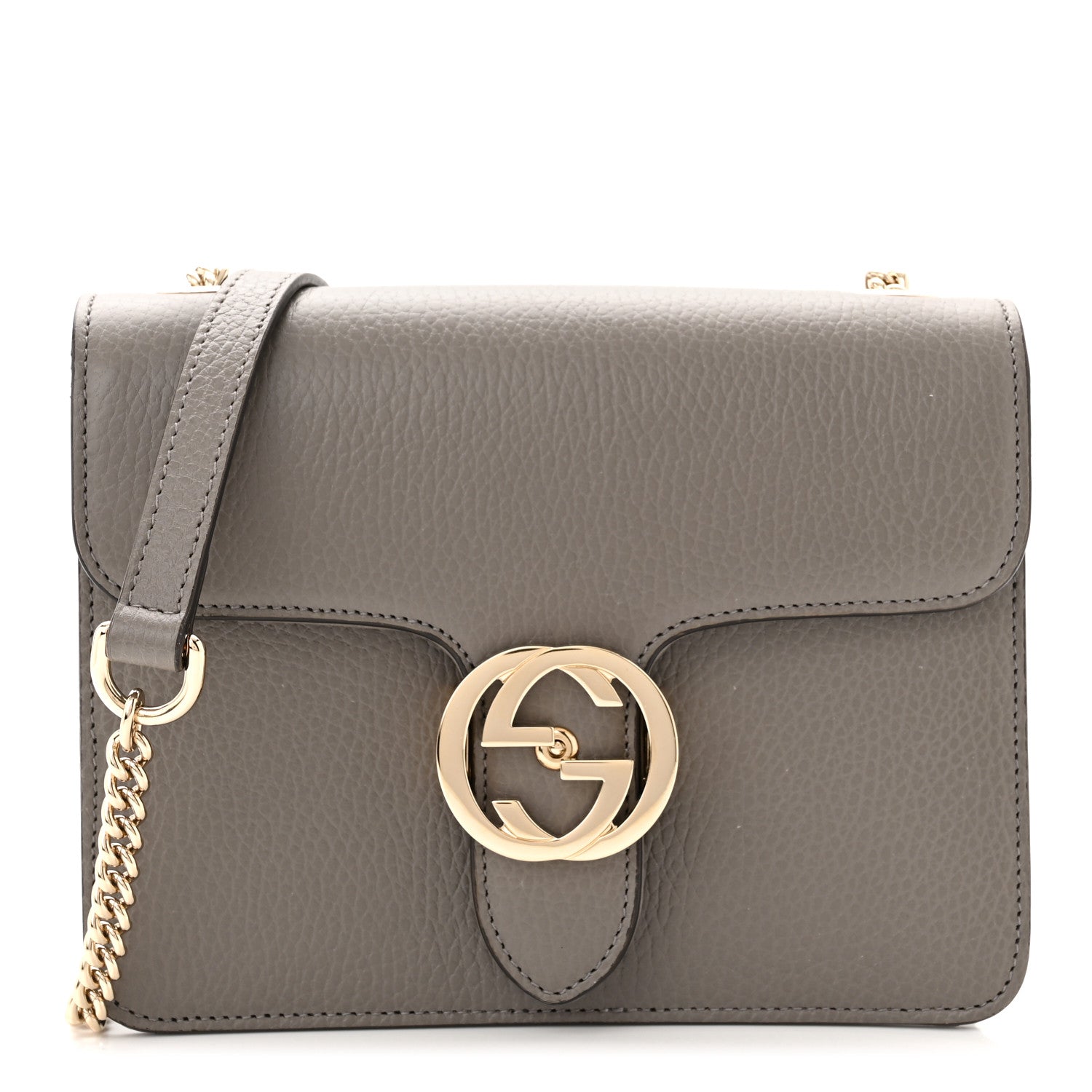 Gucci Dollar Calfskin Small Interlocking G Shoulder Bag Loess 1 of 10