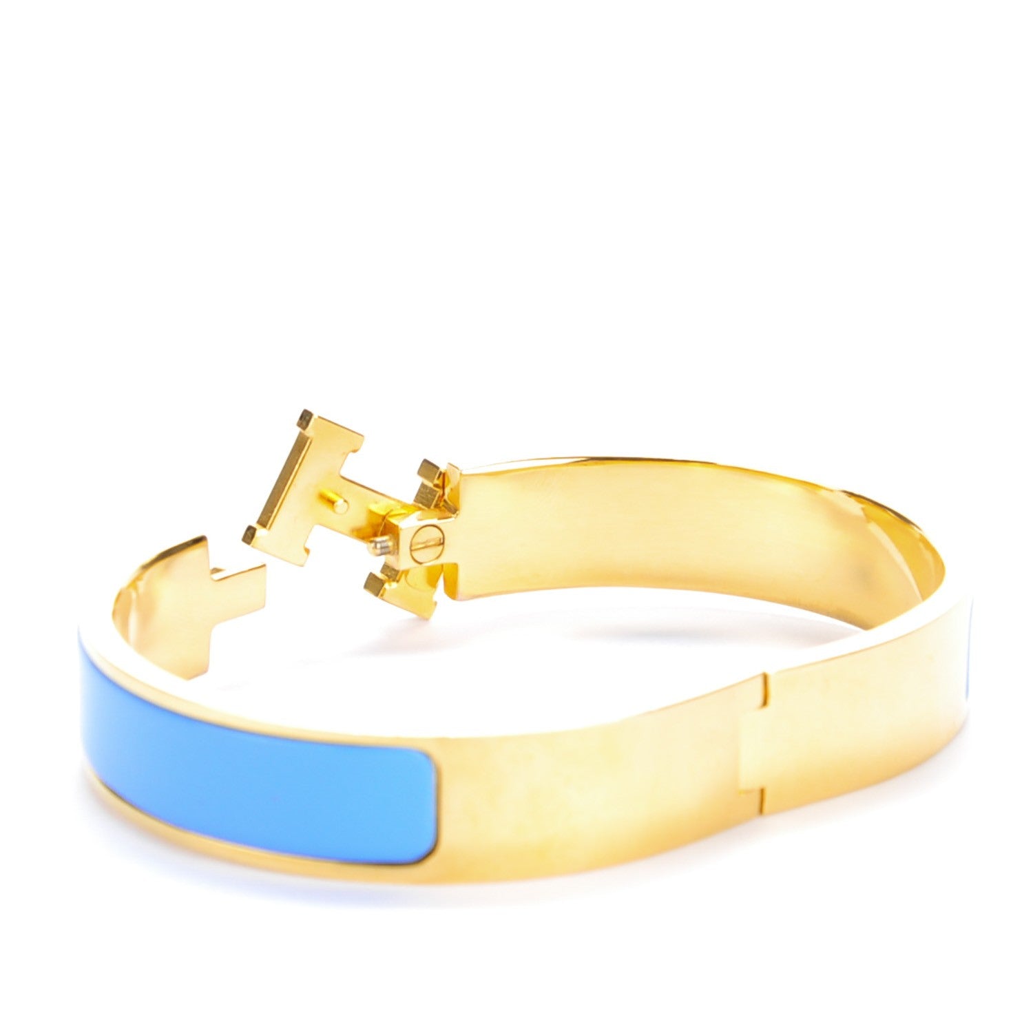 Hermes Enamel Narrow Clic Clac H Bracelet GM Bleu Transat 3 of 5