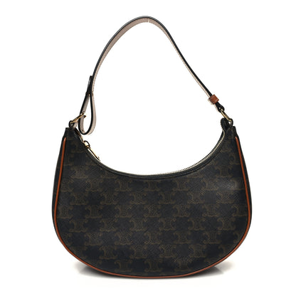 Celine Triomphe Canvas Calfskin Ava Shoulder Bag Tan 1 of 10