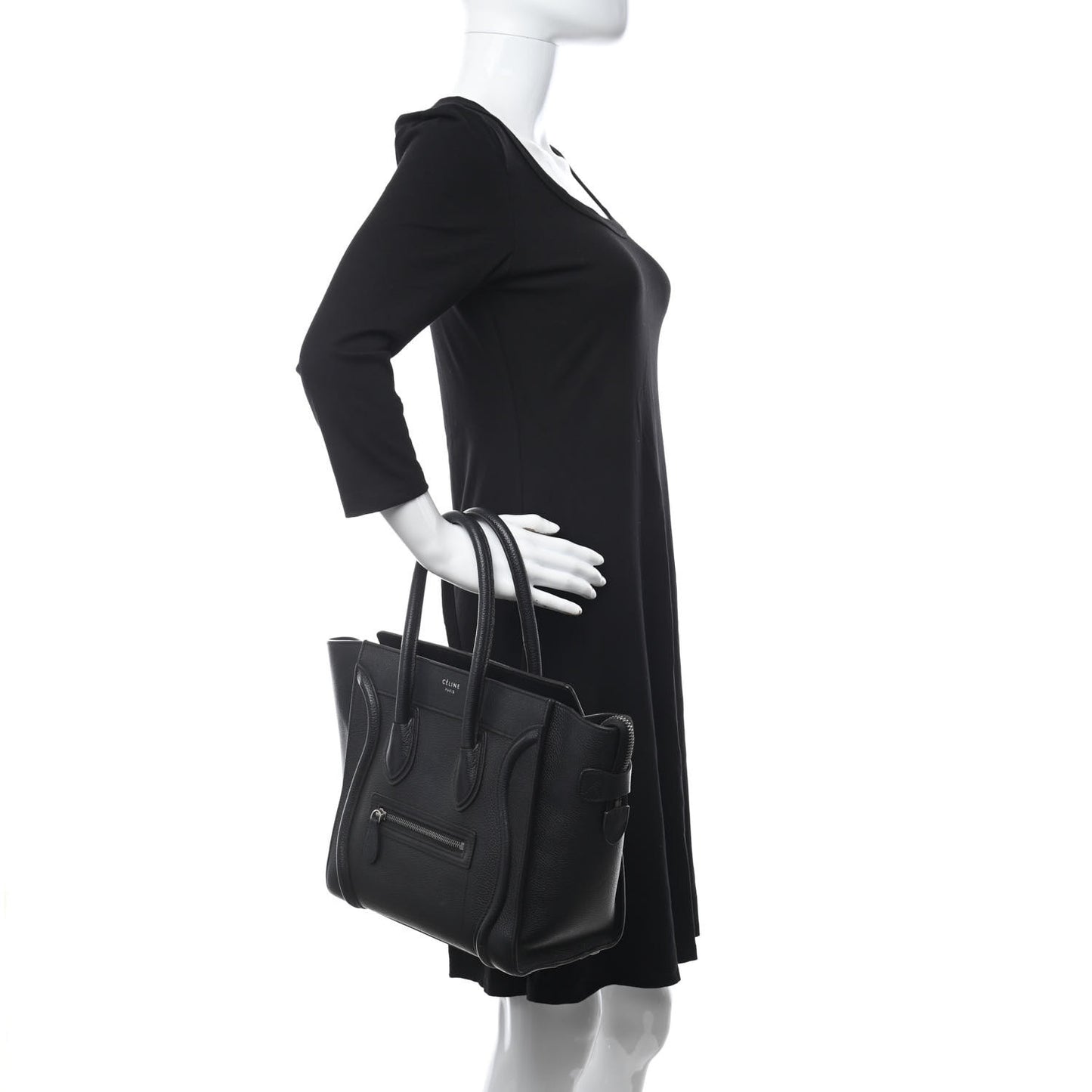 Drummed Calfskin Micro Luggage Black