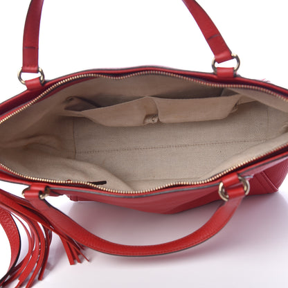 Gucci Pebbled Calfskin Small Soho Top Handle Bag Red 5 of 12