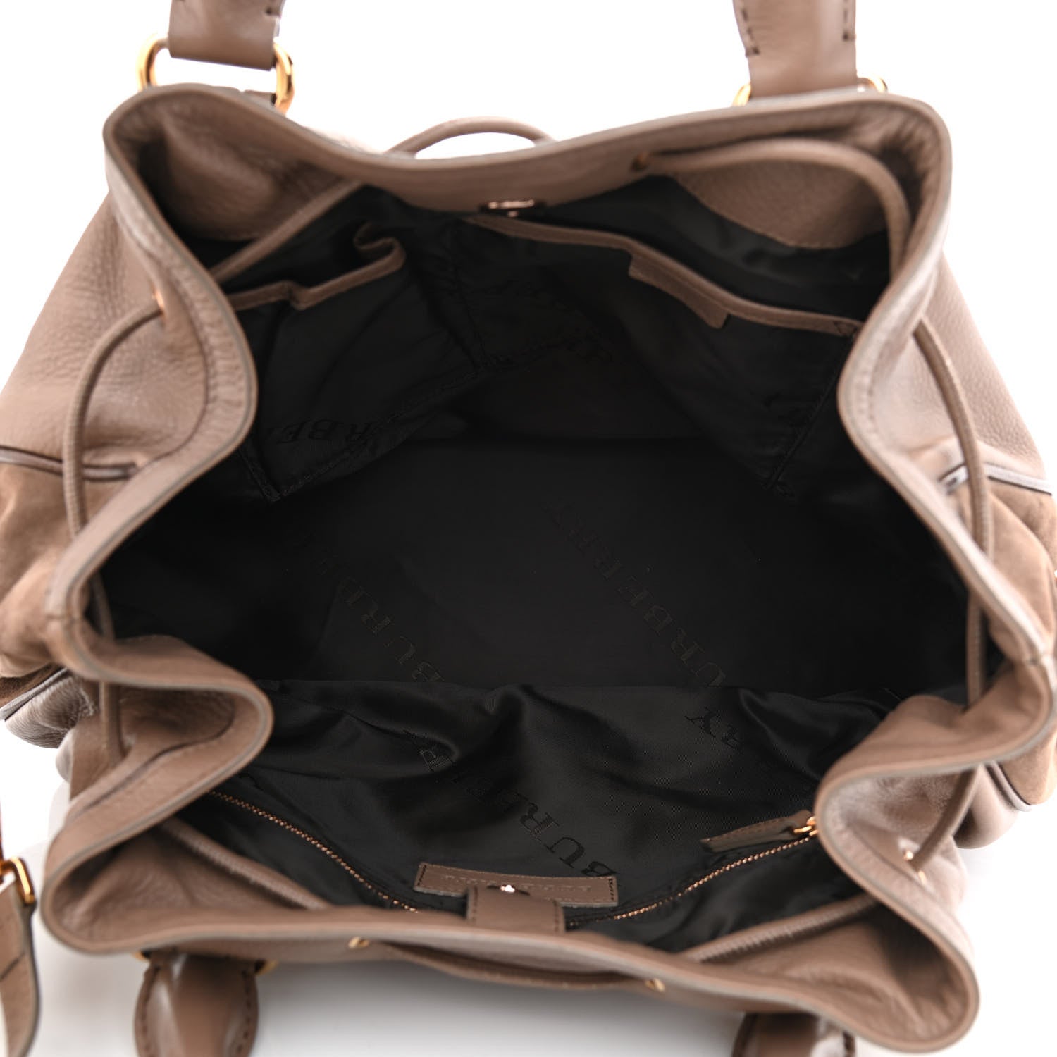 Burberry Calfskin Suede Earlsburn Mixed Media Tote Mole Grey 5 of 14
