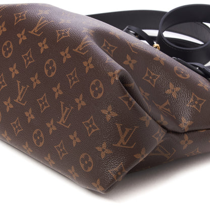 Louis Vuitton Monogram Flower Zipped Tote MM Black 4 of 8