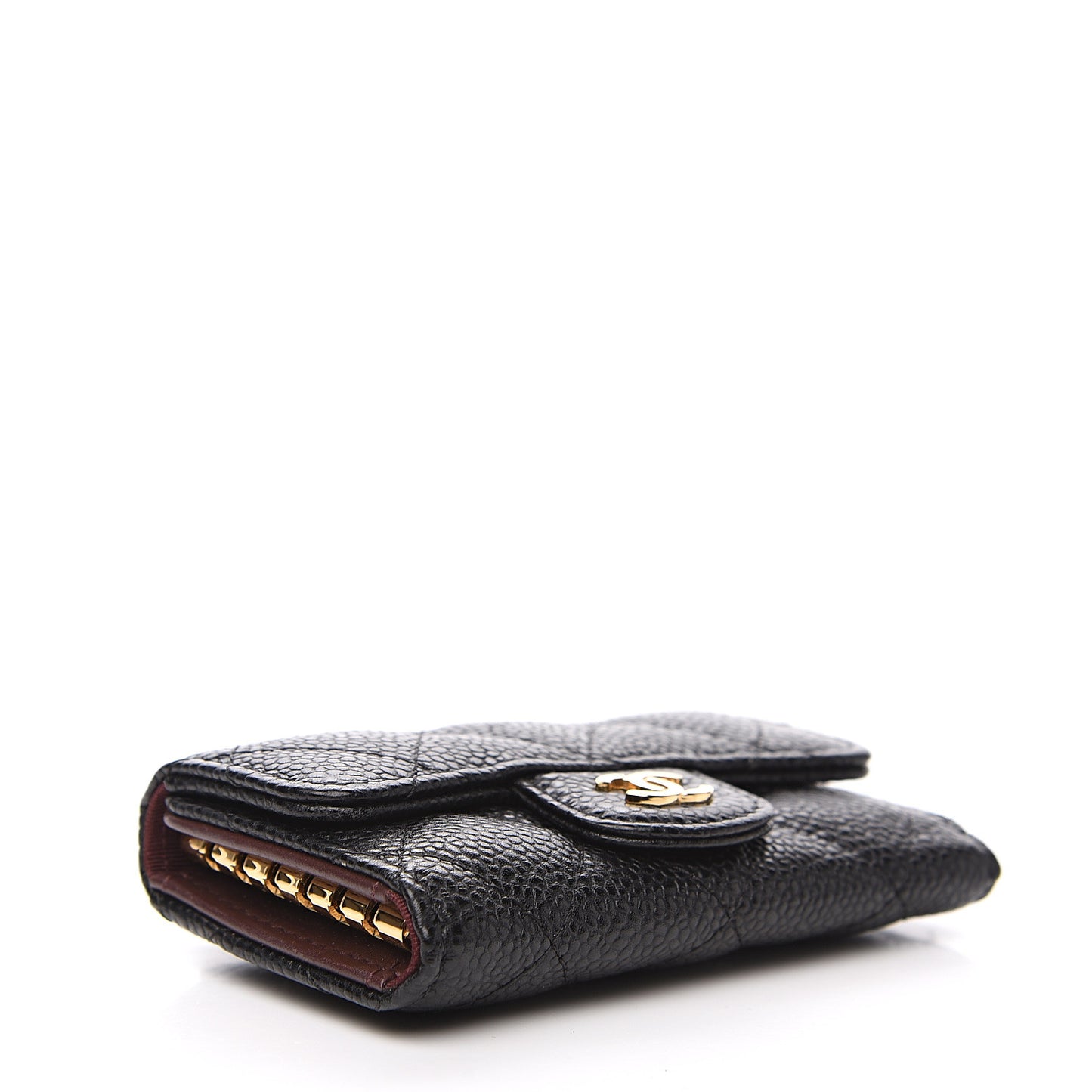 Caviar Quilted 6 Key Holder Black