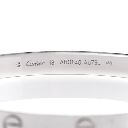 Cartier 18K White Gold LOVE Bracelet 18 4 of 5