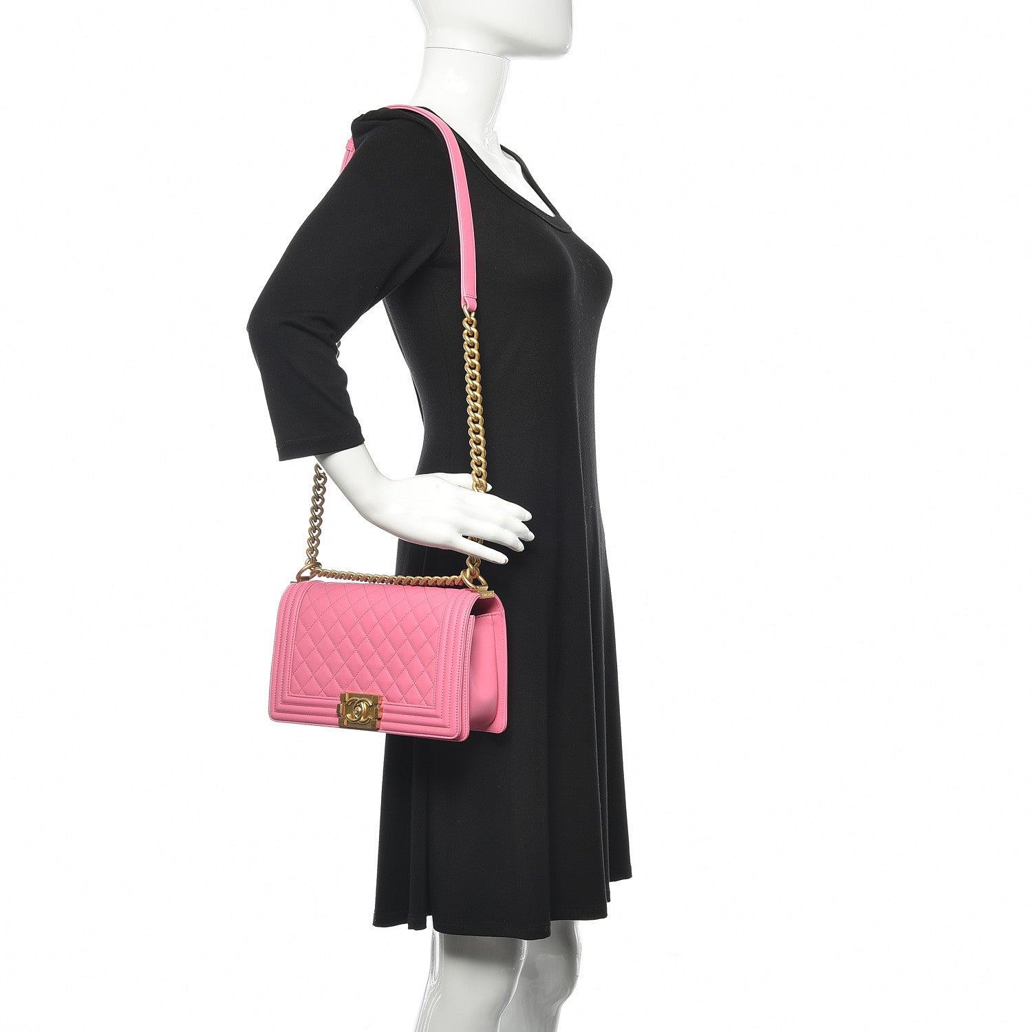Chanel Calfskin Quilted Medium Boy Flap Pink 2 of 13