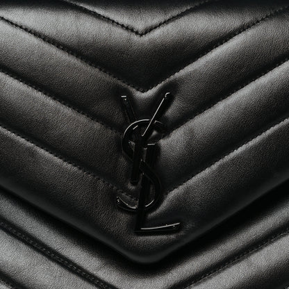 Saint Laurent Calfskin Y Quilted Monogram Monochrome Medium Loulou Chain Satchel Black 8 of 10