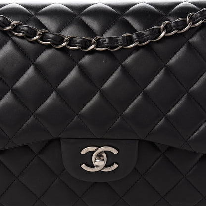 Chanel Lambskin Quilted Jumbo Double Flap Black 10 of 14