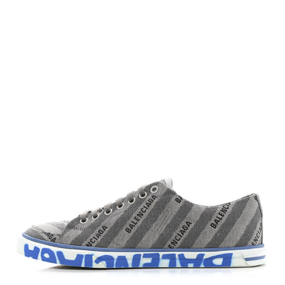 Balenciaga Canvas Jacquard Diagonal Allover Logo Womens Match Graffiti Sneakers 40 Grey 1 of 14
