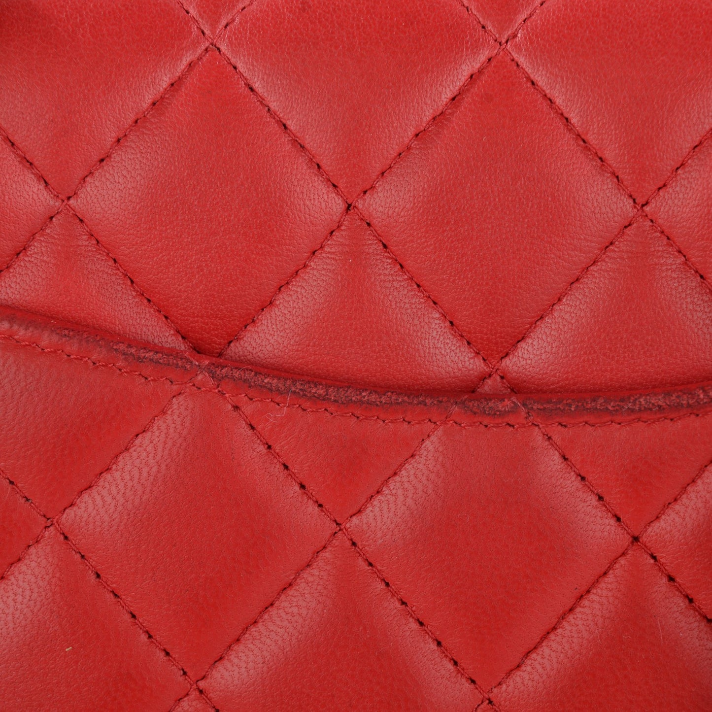 Lambskin Quilted Mini Rectangular Flap Red