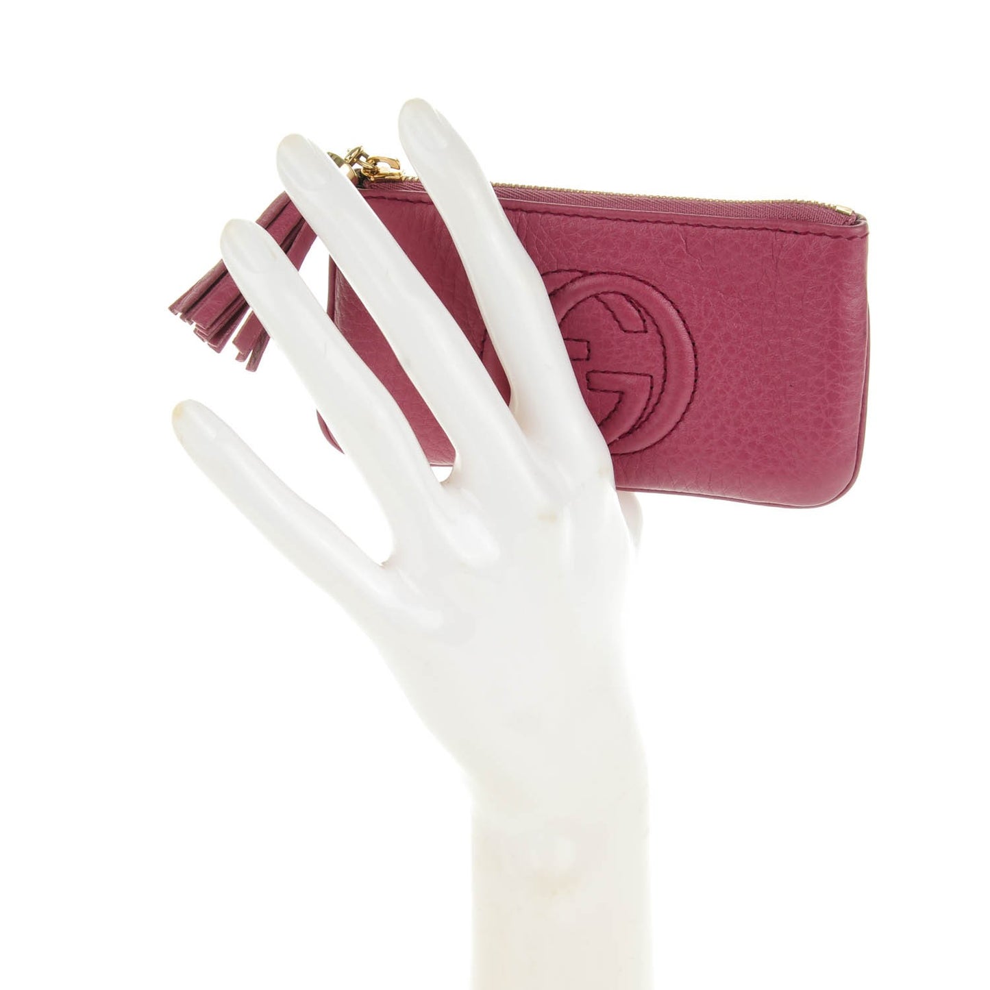 Pebbled Calfskin Soho Key Case Peonia Flower