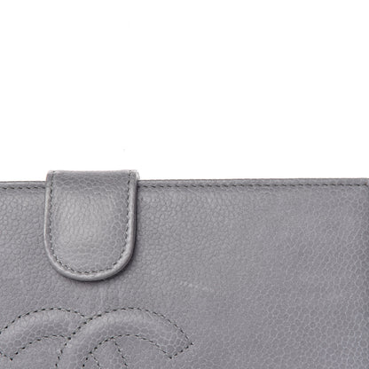 Chanel Caviar Timeless CC French Wallet Grey 12 of 13