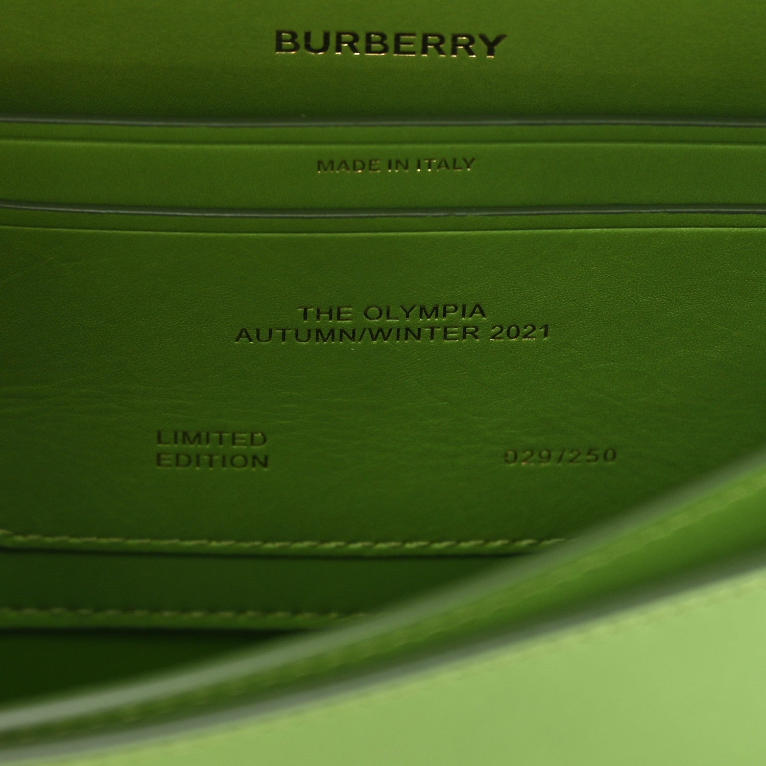 Burberry Calfskin Small Olympia Shoulder Bag Green 7 of 15