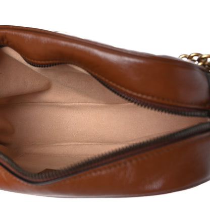 Gucci Glazed Calfskin Matelasse Diagonal Small GG Marmont Chain Shoulder Bag Cuir 5 of 11
