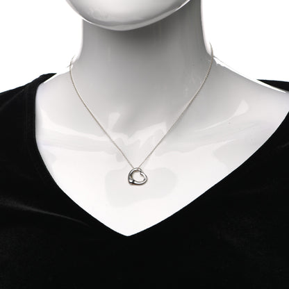 Tiffany Sterling Silver 16mm Elsa Peretti Open Heart Pendant Necklace 2 of 4