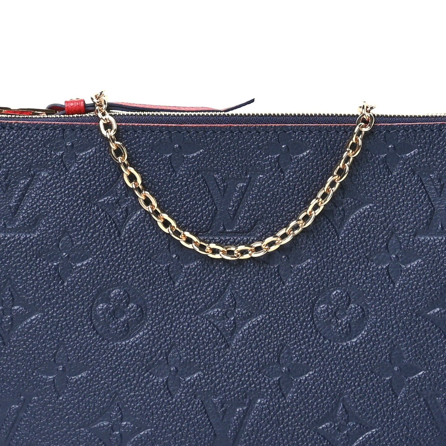 Empreinte Double Zip Pochette Marine Rouge