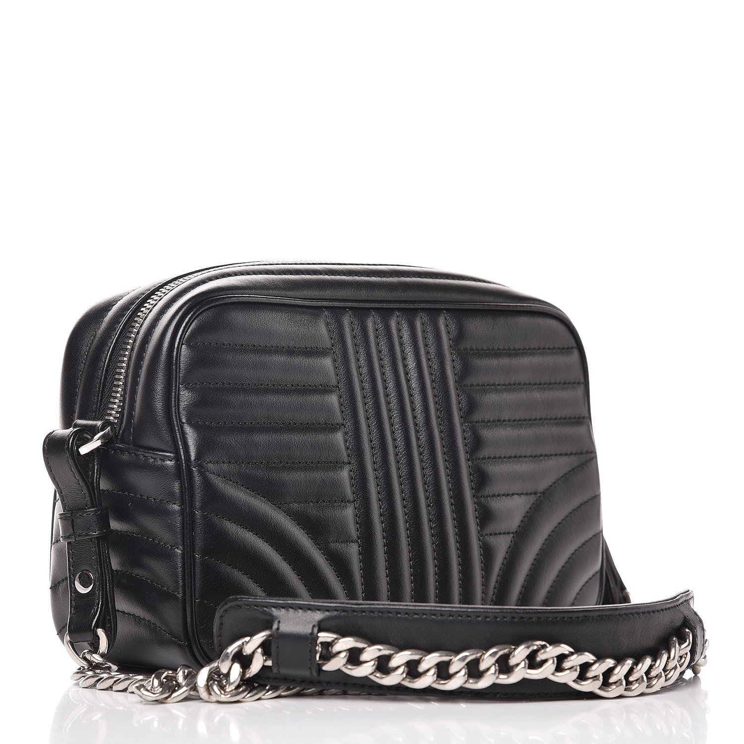Prada Soft Calfskin Diagramme Crossbody Bag Black 3 of 6