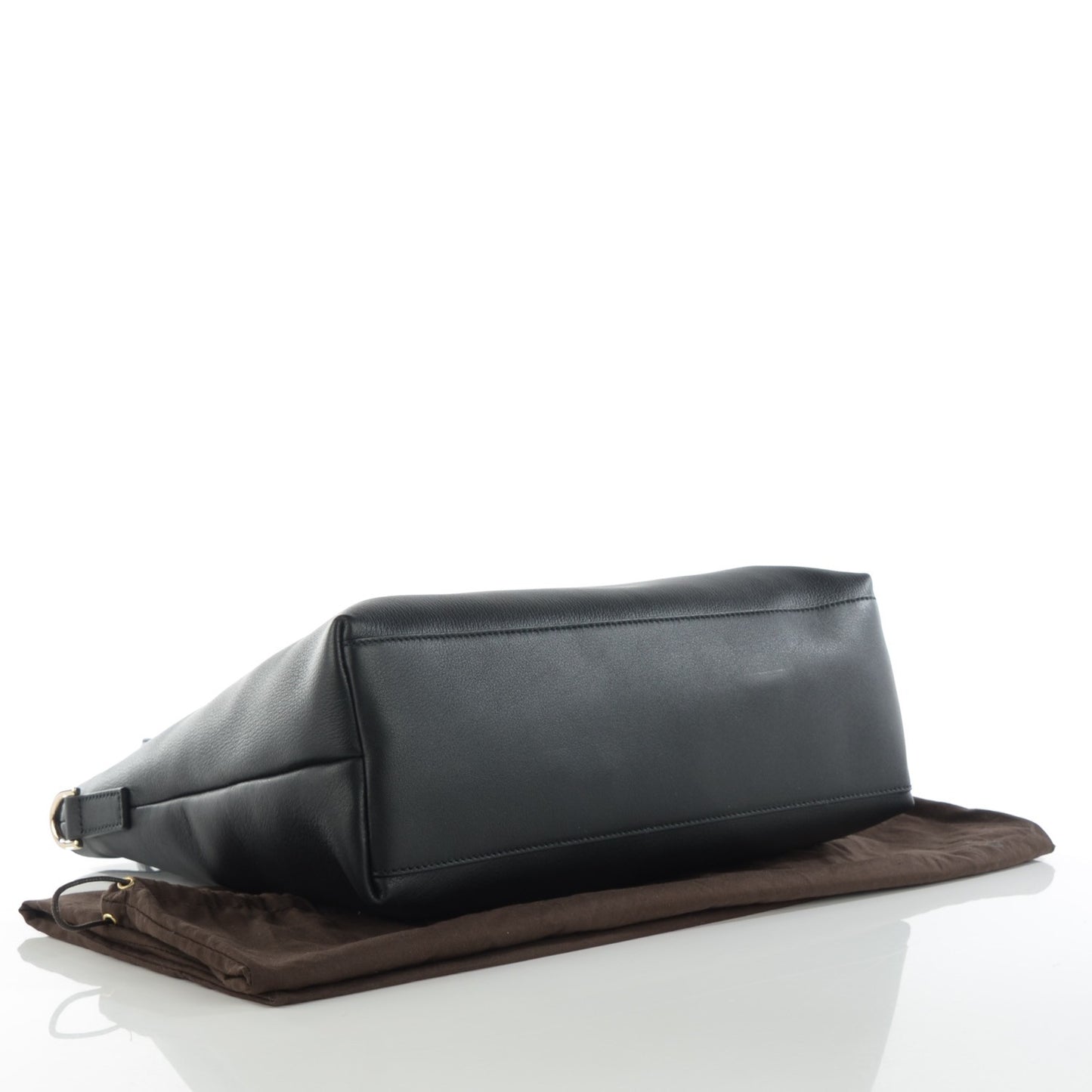 Calfskin Bamboo Tassel Top Handle Tote Black