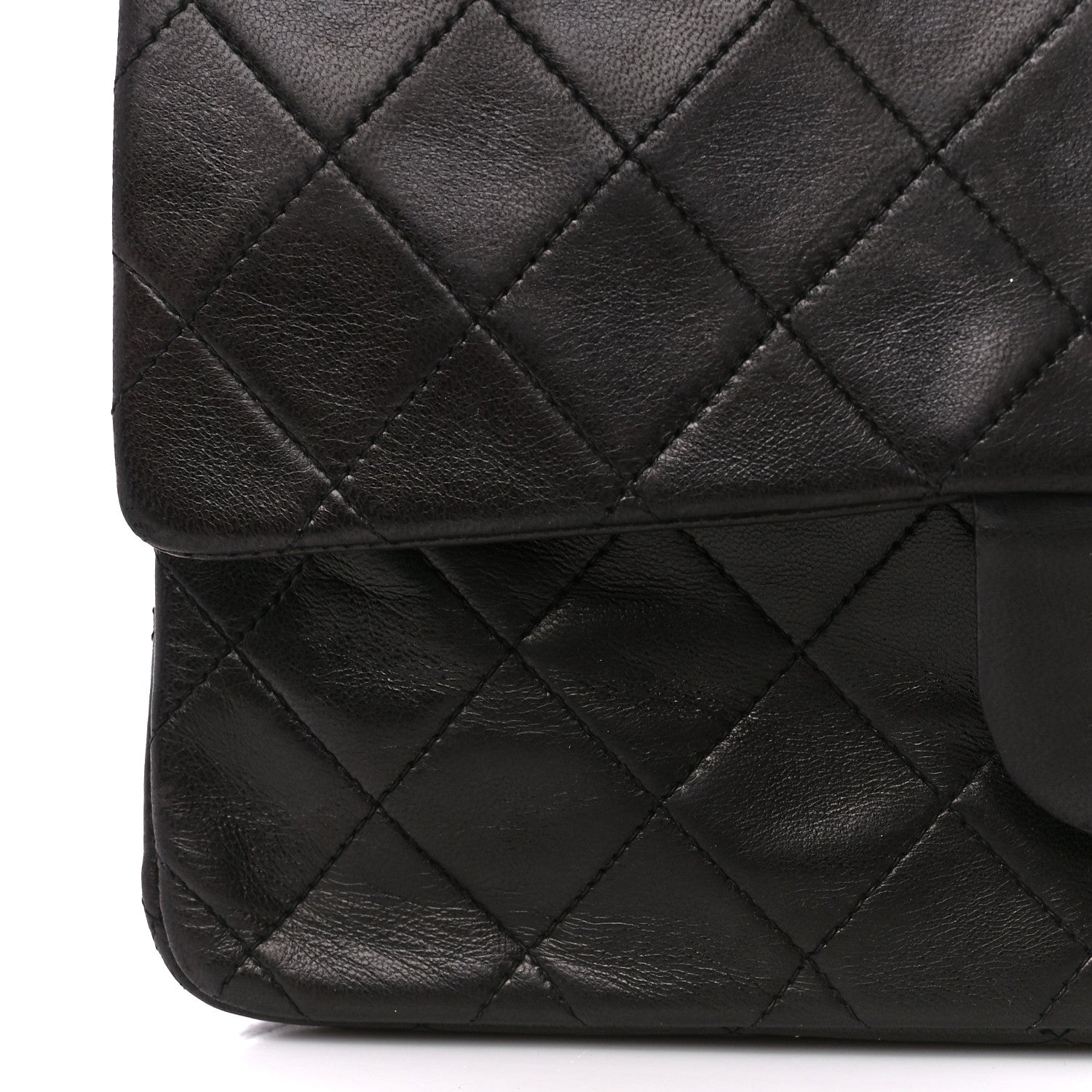 Chanel Lambskin Quilted Medium Double Flap Black 12 of 13