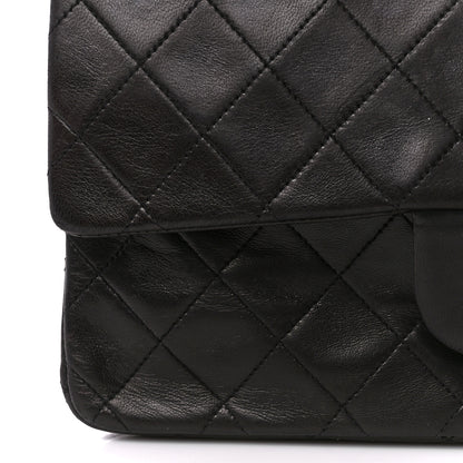Chanel Lambskin Quilted Medium Double Flap Black 12 of 13