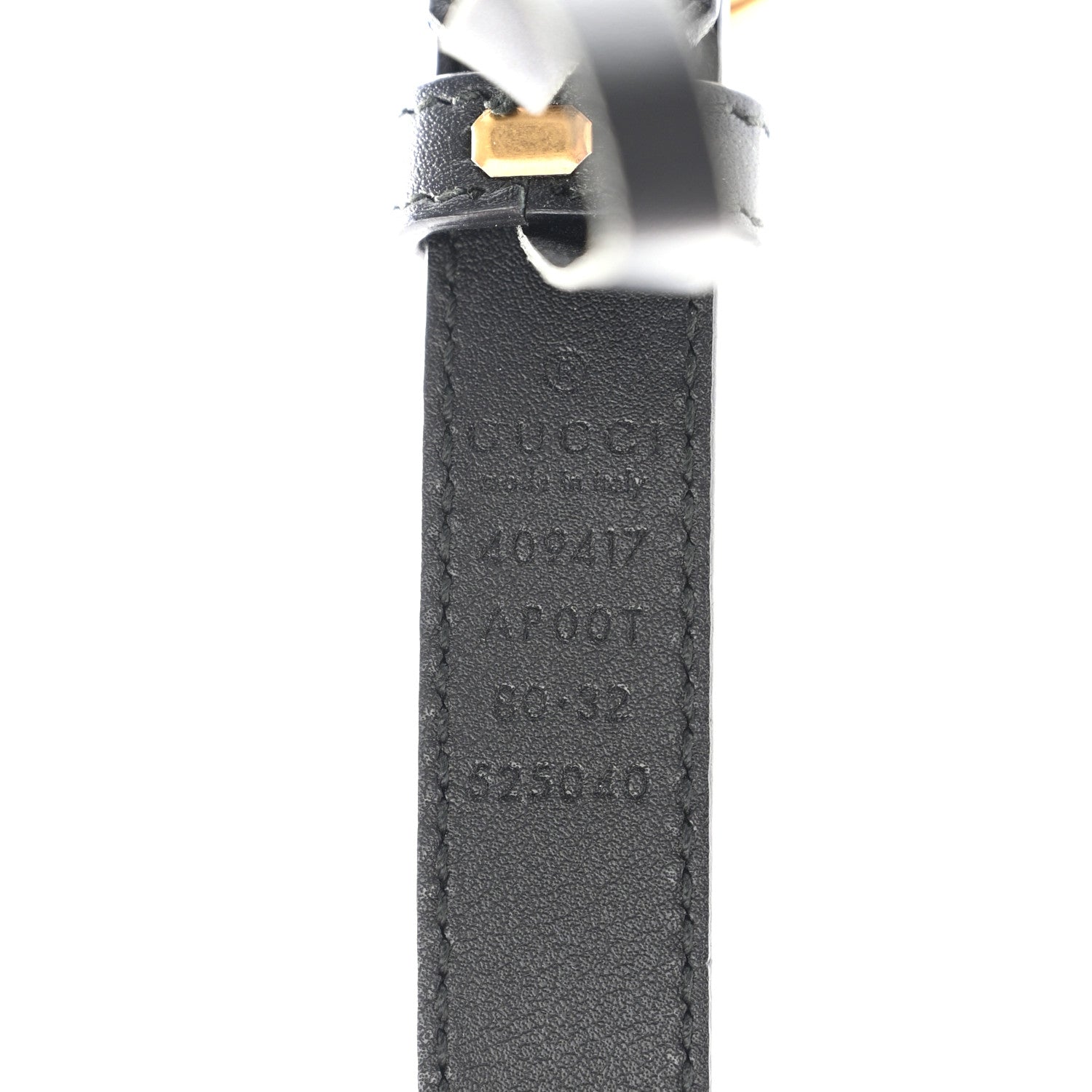 Gucci Calfskin Double G 20mm Belt 80 32 Black 3 of 5