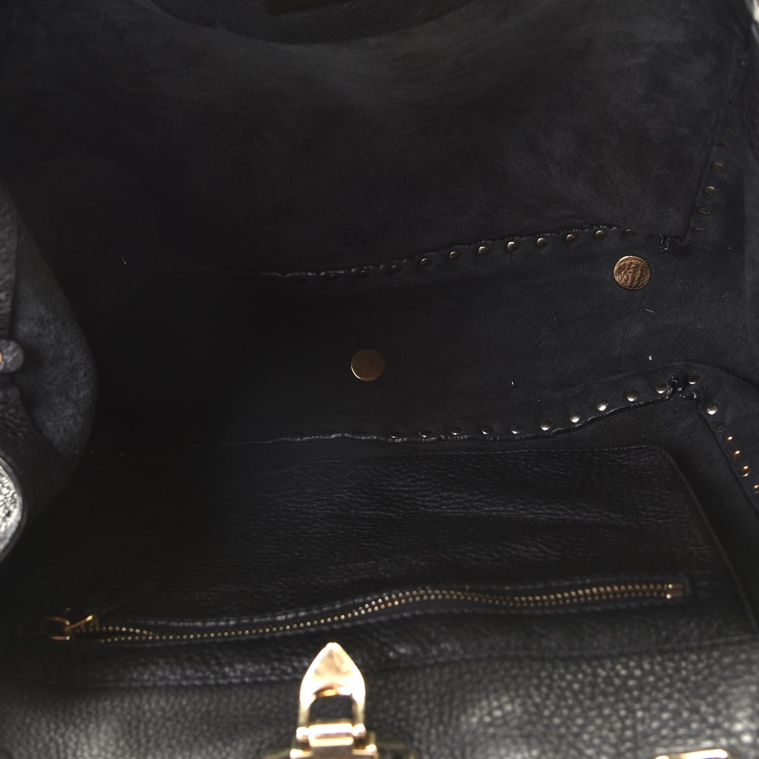 Valentino Garavani Pebbled Calfskin Medium Rockstud Tote Black 6 of 8