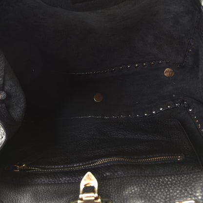 Valentino Garavani Pebbled Calfskin Medium Rockstud Tote Black 6 of 8